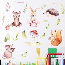 Autocollant mural animaux plantes aspirateur et balai 1 pièce