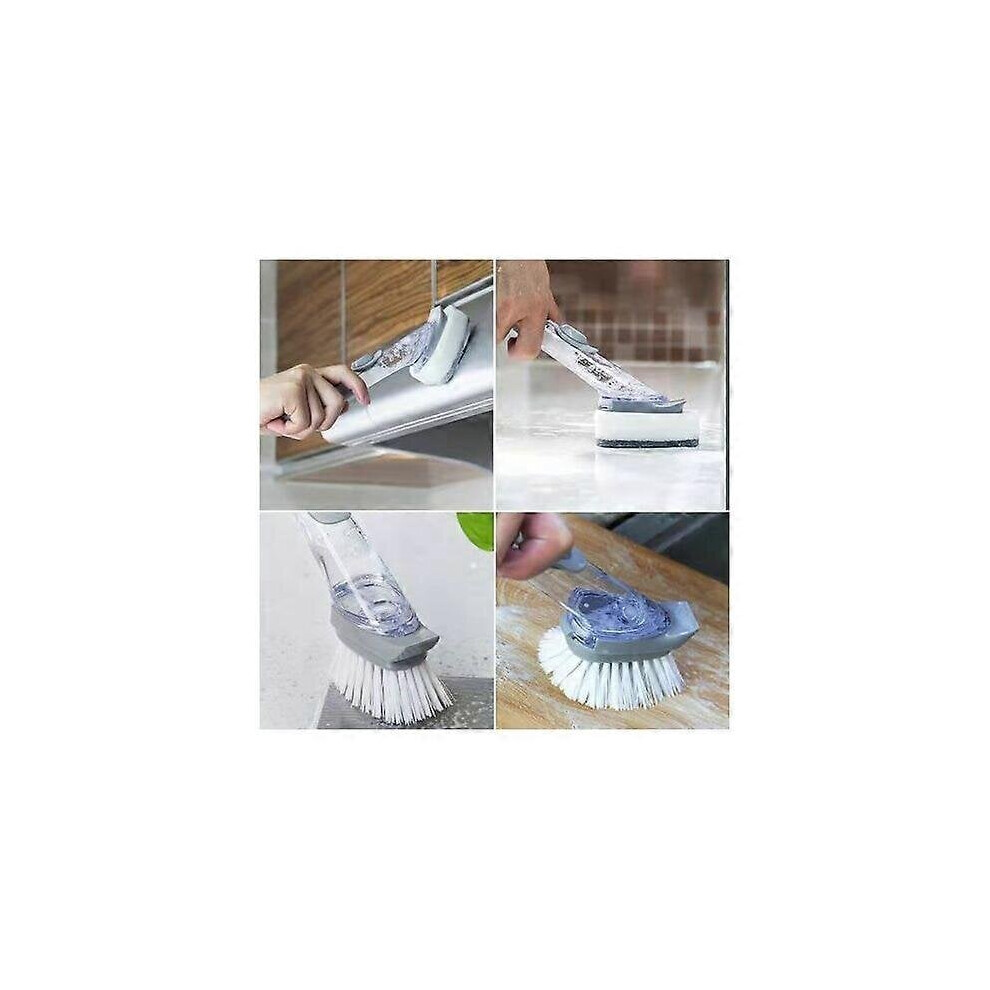 Aspirateur - Balai Brosse à Vaisselle Multifonction avec Distributeur de Savon - Brosse à Vaisselle