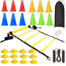 Agility-Trainingsgeräte-Set mit Kegeln, Scheiben und Agility-Leiter für Fußball- und Basketballtraining