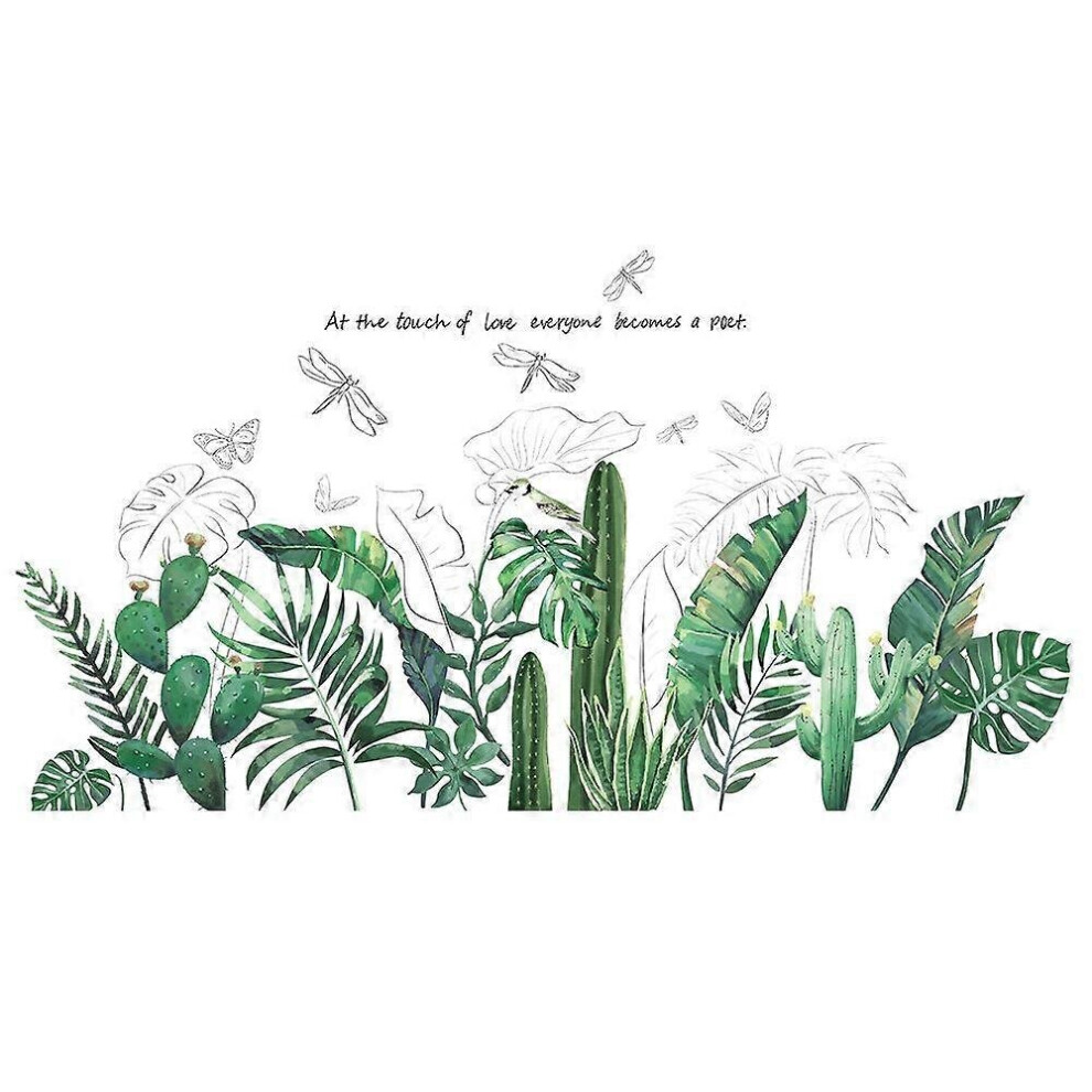 Aspirateur - Balai 1 Set Sticker Mural Plante avec Feuilles Tropicales
