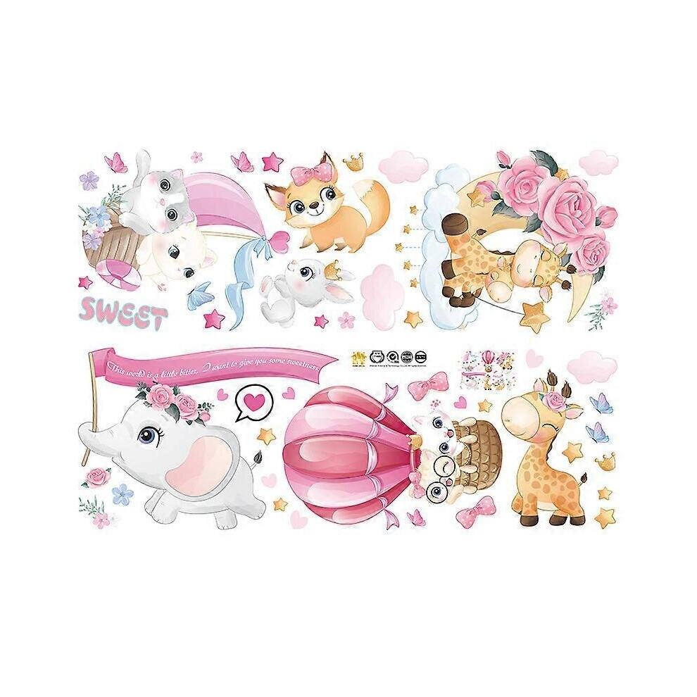 Aspirateur - Balai 1 Set Autocollant Mural Animal de Dessin Animé Coloré