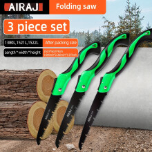 Airaj 3-teiliges Klappsägen-Set, Metall-Astschere und Handsäge mit Tiefeneinstellung, tragbar für Camping,
