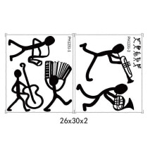 Autocollant mural à rayures noires pour aspirateur et balai, pour la maison, le salon, la chambre à