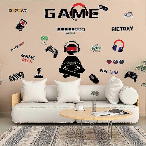 Vacuum Cleaner - Broom Game Player Αυτοκόλλητα τοίχου Video Game Player with Controlle