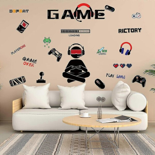 Vacuum Cleaner - Broom Game Player Αυτοκόλλητα τοίχου Video Game Player with Controlle 1