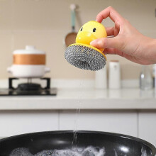 Ensemble aspirateur, balai et 2 brosses à vaisselle avec réservoir de savon liquide, brosses de nettoyage
