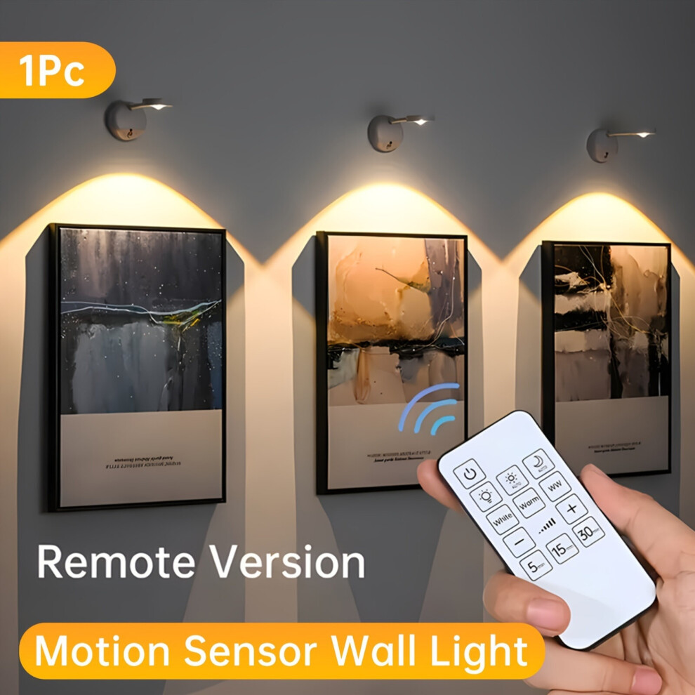 1 applique murale LED tactile intelligente et rechargeable avec détecteur de mouvement, projecteur mural