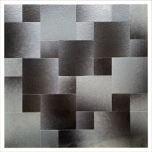 10 Stück dunkle Aluminium-Kunststoff-Blätter, Mosaikfliesenaufkleber, 1 Wandaufkleber, Abziehpaste,
