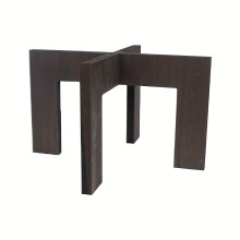 1 support de pot de fleurs en bois noir pour plantes d'intérieur et d'extérieur, petit support de pot