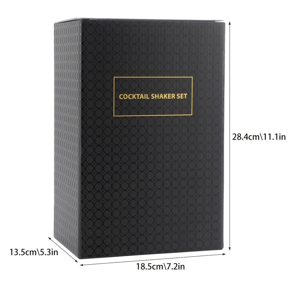 Service à cocktails en acier inoxydable avec cadre en bambou Rhombus CG1021, ustensiles de bar, 10 pièces.