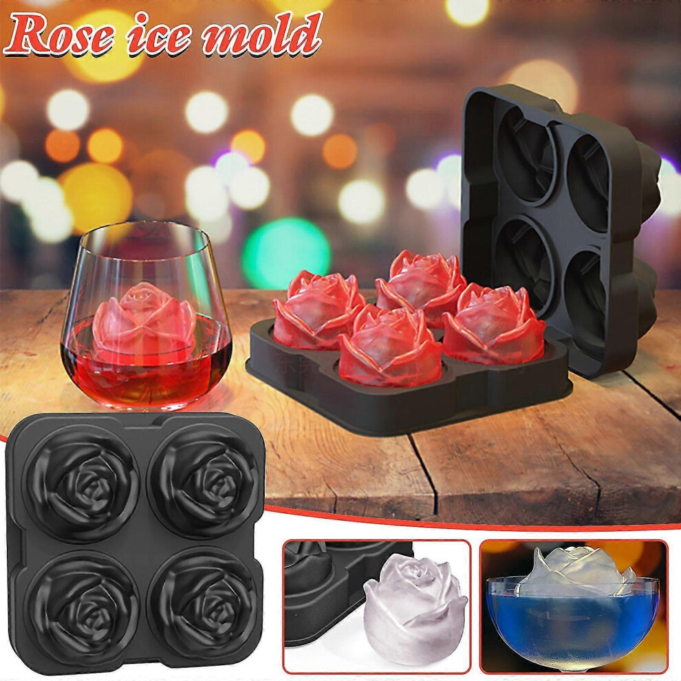 Mélange de glace à la fleur de rose pour cocktails créatifs avec bac à glaçons en silicone