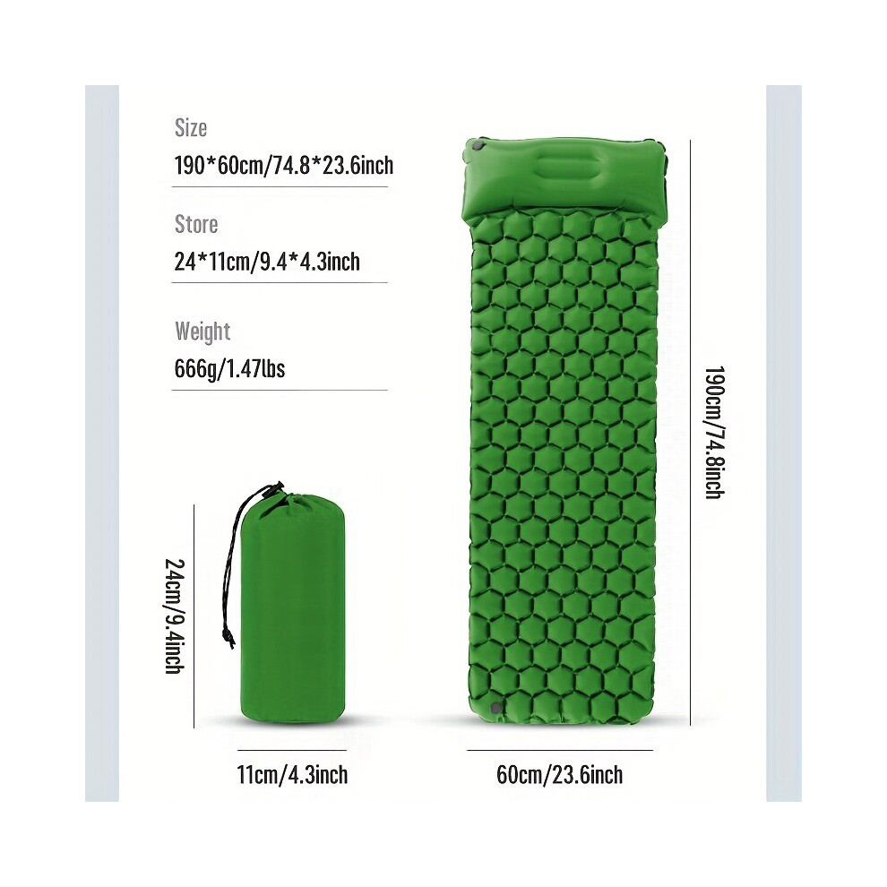 Matelas pneumatique léger pour le camping en plein air, adapté à une utilisation comme lit au sol.