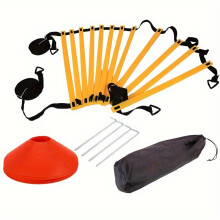 1 Fußball-Trainingsgeräte-Set Agility Ladder Speed Ladder Set 12 Abschnitt Band + 10 Disc + 4 Boden