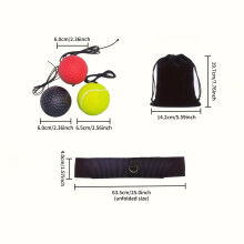 1 Box-Reaktions-Trainingsball-Set mit 3 Reaktionsbällen und 1 verstellbarem Kopfband – Stirnband, Box-Reaktionsbälle,