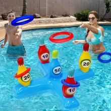 Aro de baloncesto inflable para piscina (1 unidad), PVC duradero, varios colores, perfecto para fiestas