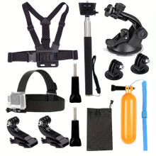 Selfie Sticks 12-delige set met accessoires voor actiecamera's: Akaso, Apeman, Dbpower, Osmo-Dragon