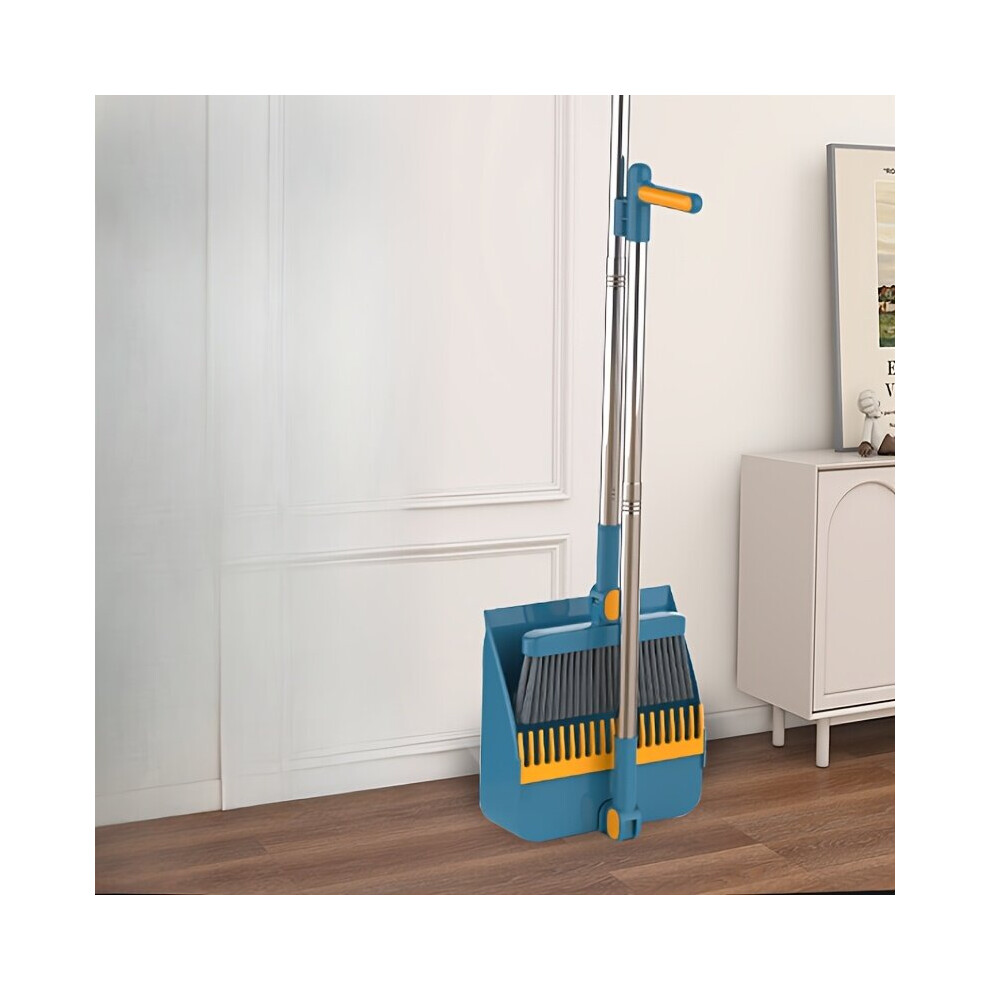 Ensemble aspirateur et balai 2 pièces avec manche en acier inoxydable - Balai et poubelle à poils doux,