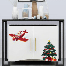 Autocollants muraux 3D de Noël avec aspirateur et balai