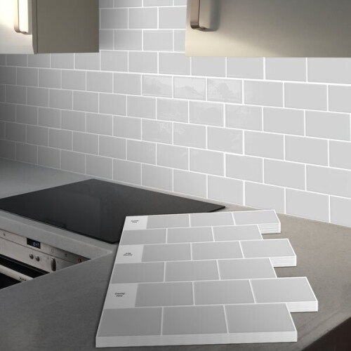 10 τμχ Dewoo Grey Peel and Stick Πλακάκια τοίχου, 30,48X30,48 cm Αυτοκόλλητ 1