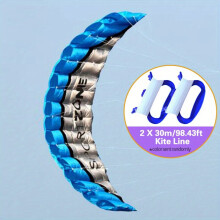 High Flying 2,5M Parafoil Kite With Line Handle - Πολύχρωμο Stunt Kite για Ενήλικε