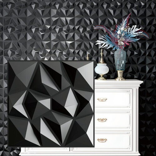 10 τεμ. Diamond Texture 3D πάνελ τοίχου - Ανθεκτικά στο νερό και 1