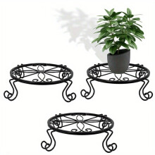 Supports à plantes en fer en trois parties - Supports de pots de fleurs d'intérieur en métal durable,