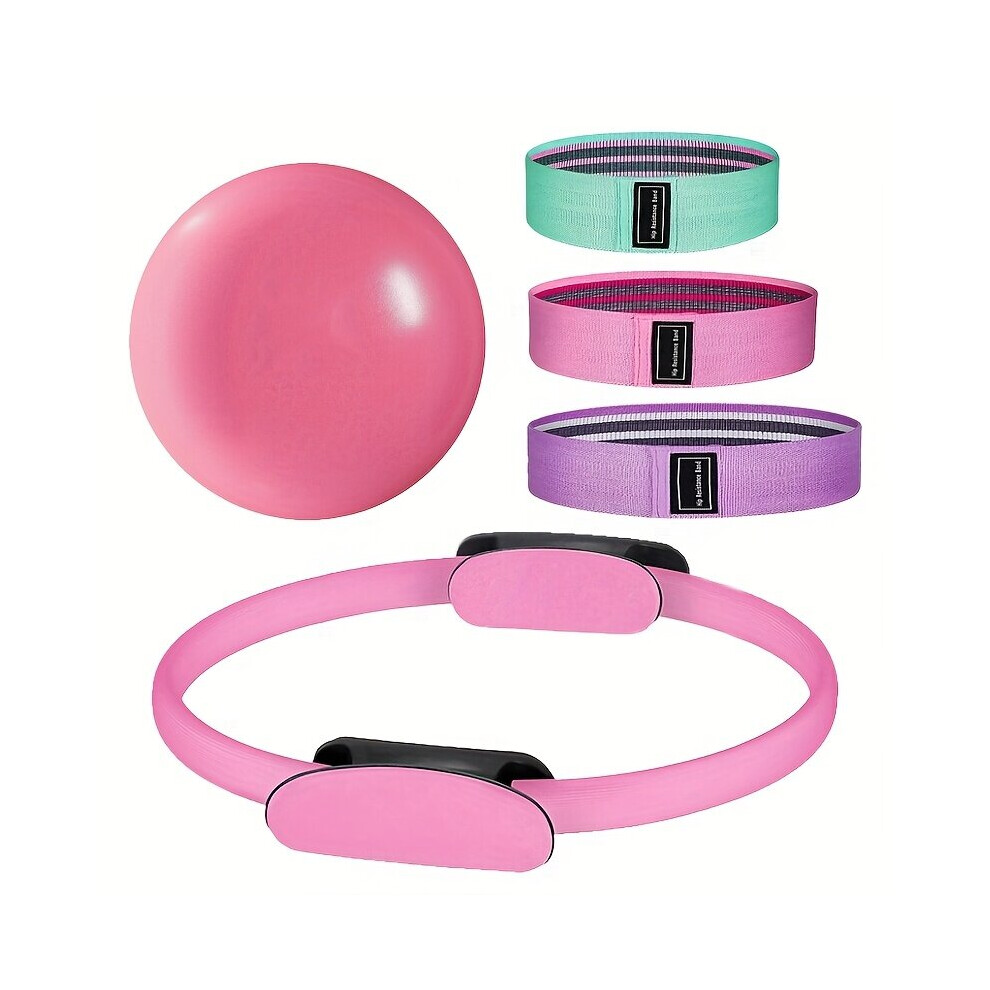 Ensemble de 5 anneaux de Pilates. Accessoires pour entraînements à domicile : ballon de Pilates, anneau