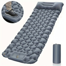 Colchón inflable ultraligero para acampar con bomba y reposacabezas integrados, ideal para senderismo