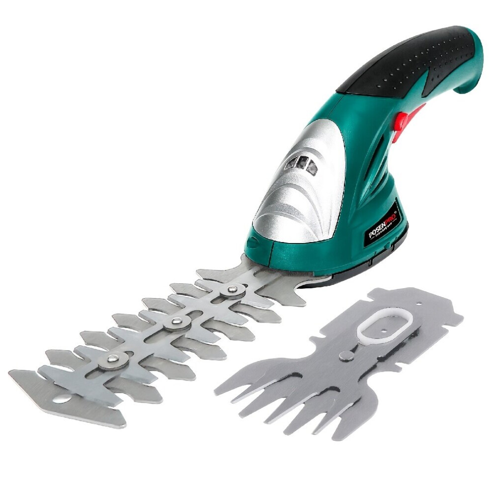 Taille-haie sans fil Posenpro, coupe-herbe portatif 7,2 V, cisaille à jardin et à arbustes 2 en 1, lames