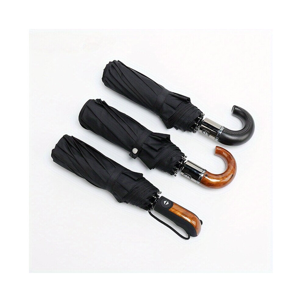 Parapluie classique pour homme, automatique, résistant, coupe-vent, pliable en 3 parties, pour la pluie,