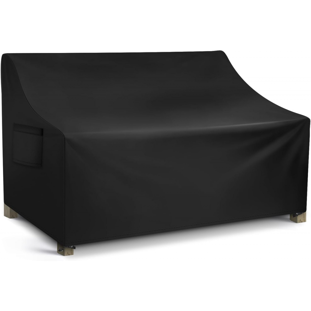 Housse de canapé de patio imperméable, canapé d'extérieur 3 places, causeuse profonde et résistante, grand mobilier de jardin avec ventilatio