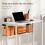 Homcom (White) HOMCOM 80 cm Foldable Computer Desk on Wheels for Small Spaces 9