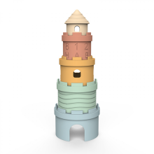 Brinquedos educativos, castelo de silicone empilhável, mordedor macio, 6+ meses, sem BPA, conjunto com 5
