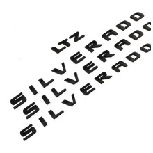 (Mattschwarz) ABS-Buchstaben-Emblem SILVERADO LTZ Gilt für Chevrolet Car Styling Fender Truck Badge