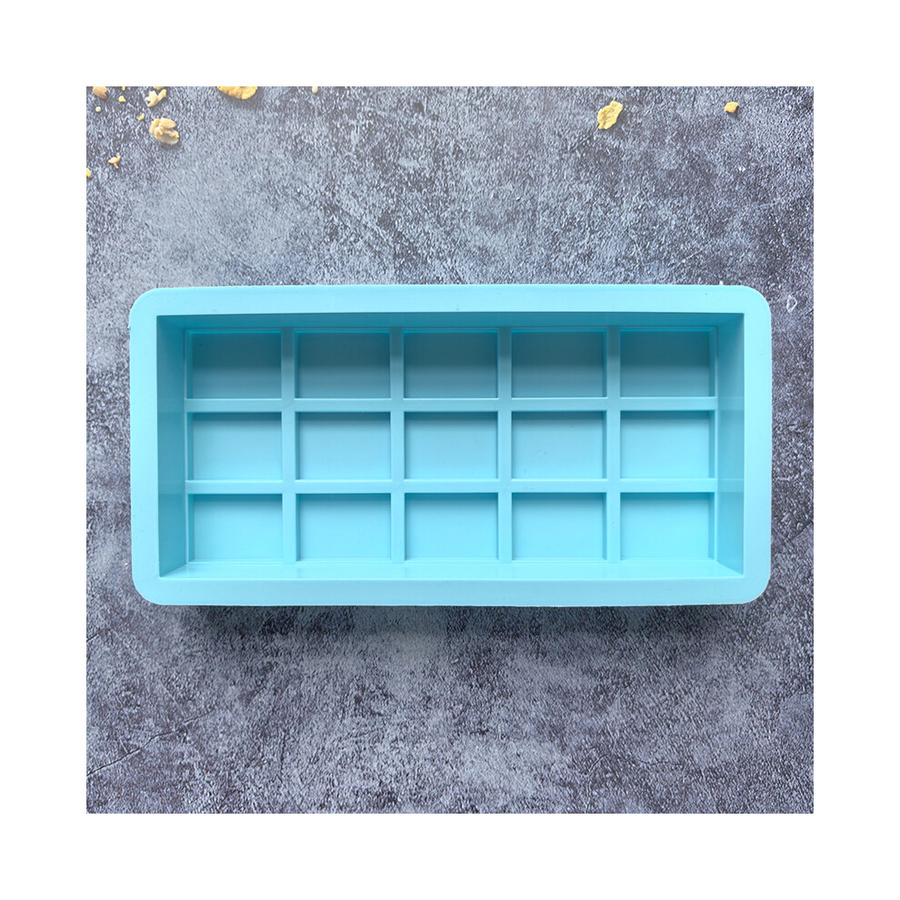 (012bleu) 1pc 15 grille pleine page moule à barre de chocolat silicone Dubaï pistache barre de chocolat