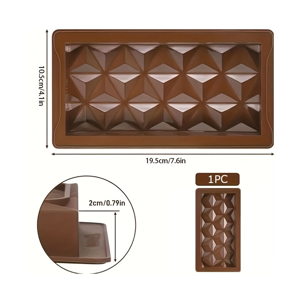 (1 pièce) Moule à barre de chocolat en silicone épais et sécable, rectangulaire, pour pistaches, style