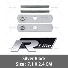 (A-04)3D Metal Rline Badge R Line Emblem Grill Front Hood Car Stickers For VW Golf 6 7 8 MK6 MK7 MK8