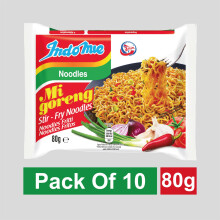 Indomie Mi Goreng Fried Noodles – 80g (Pack of 10) | Instant Indonesian Stir-Fry Style Noodles