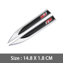 (A-04) Autocollant 3D en métal pour Volkswagen VW Golf 6, logo R Line, aile latérale de voiture