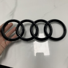 (Vorne 2017–2024 1 Stück) AUDI Q3 4-Ring-Logo ABS Schwarz 2017–2024 Motorhaube, Kühlergrill, Heckkofferraum-Emblem