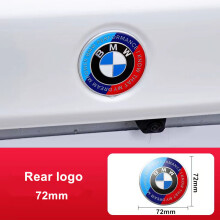 (A-Back-72mm-1PCS) Emblème de capot avant pour logo BMW 50e anniversaire 81 mm + badge arrière