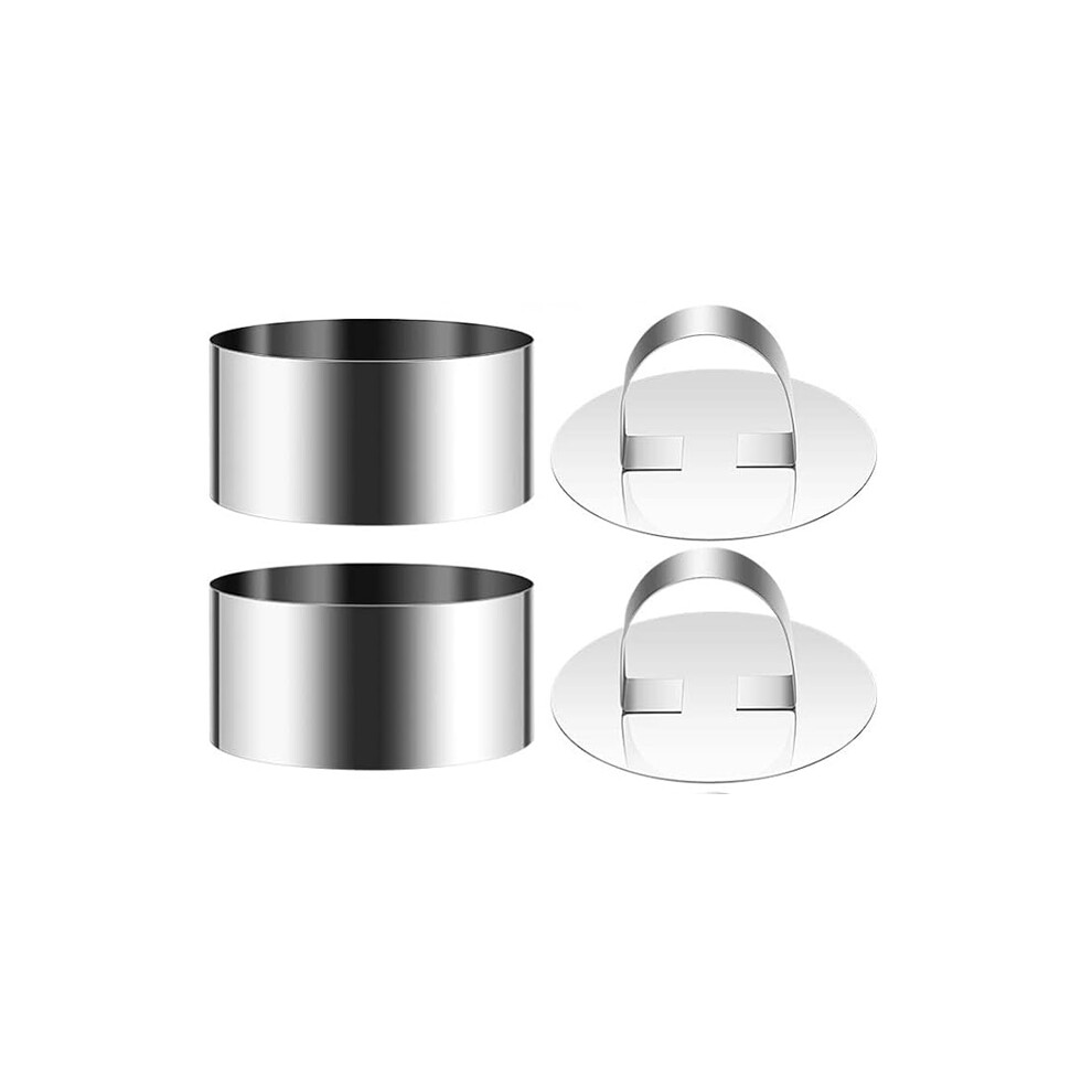 Moule à gâteau rond en acier inoxydable avec poussoir, outils de décoration de gâteaux, anneau de pâtisserie