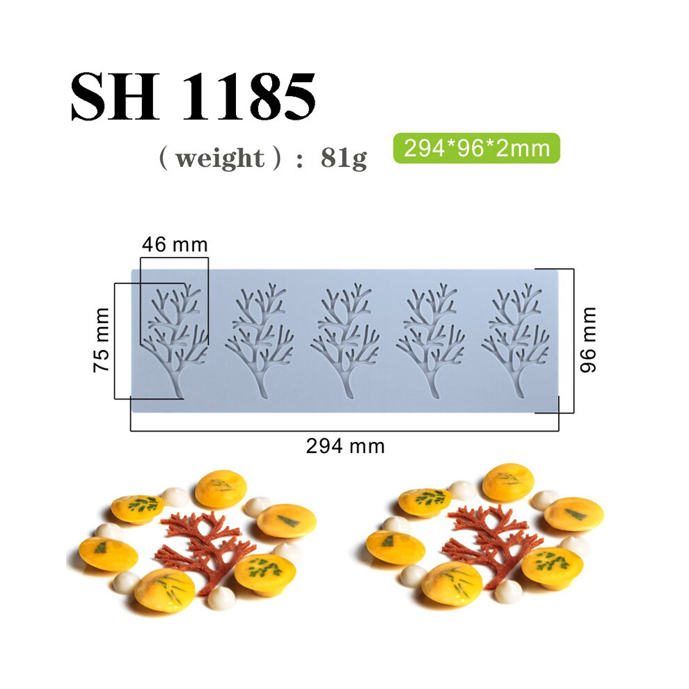 (SH 1185) Moule à pâtisserie en silicone pour décoration de dessert, pépites de chocolat évidées, motif