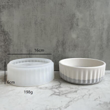 (Estilo 01) Molde de silicona para maceta grande con rayas verticales, moldes redondos de hormigón,