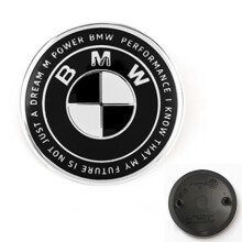 (Gelenk Schwarz Weiß-82mm 1 stück) Auto Front Hood Badge Motorhaube Logo Heckkoffer Emblem Für BMW E46