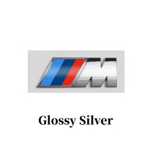 (Glanzend zilver-M-9x3cm) BMW ABS M-logo auto-embleem op de zijkant van de auto, decoratiesticker voor