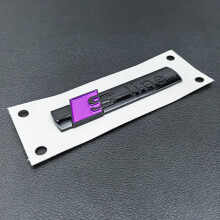 (Lila Schwarz) 3D ABS Logo S Line Abzeichen Auto Kotflügel Seite Emblem Aufkleber Für Audi Sline A1