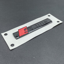 (Glossy Black)3D ABS Logo S Line Badge Car Fender Side Emblem Sticker For Audi Sline A1 A3 A4 A5 A6
