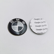 (45 mm, Schwarz, Weiß, 1 Stück) 45 mm Auto-Lenkradabdeckung, Abzeichen, Emblem, Logo-Aufkleber für BMW