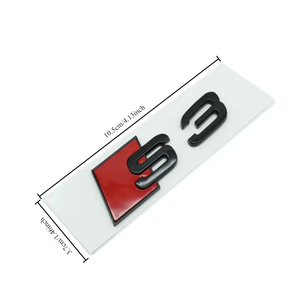 (s3 noir grand) Emblème de coffre arrière de voiture Logo Badge Autocollant Lettre Numéro Emblème Sport